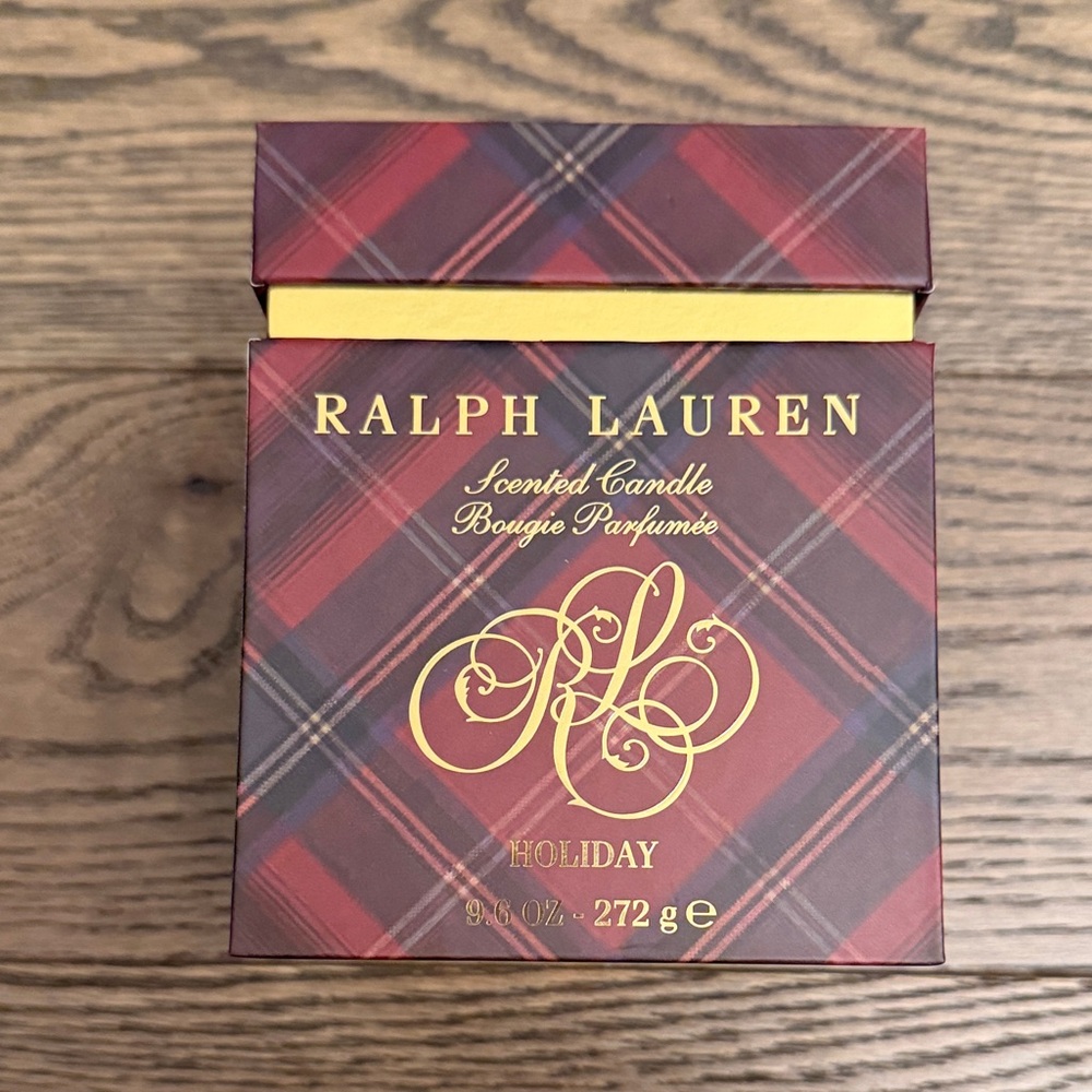 Ralph Lauren Red and Gold Plaid Scented Candle